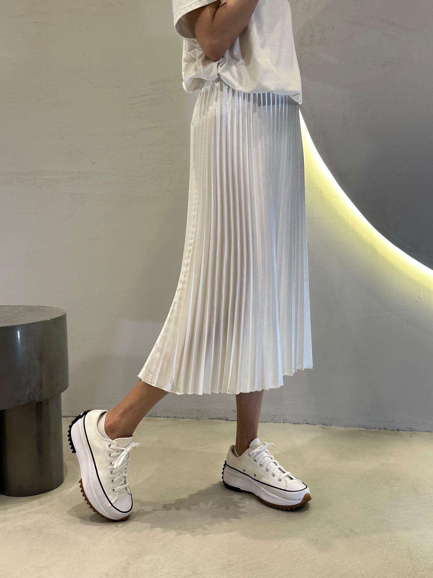 Falda Plisada Blanca Perla
