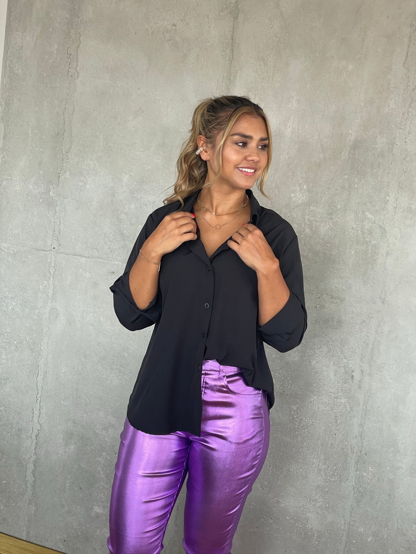 Blusa Fluida Negra