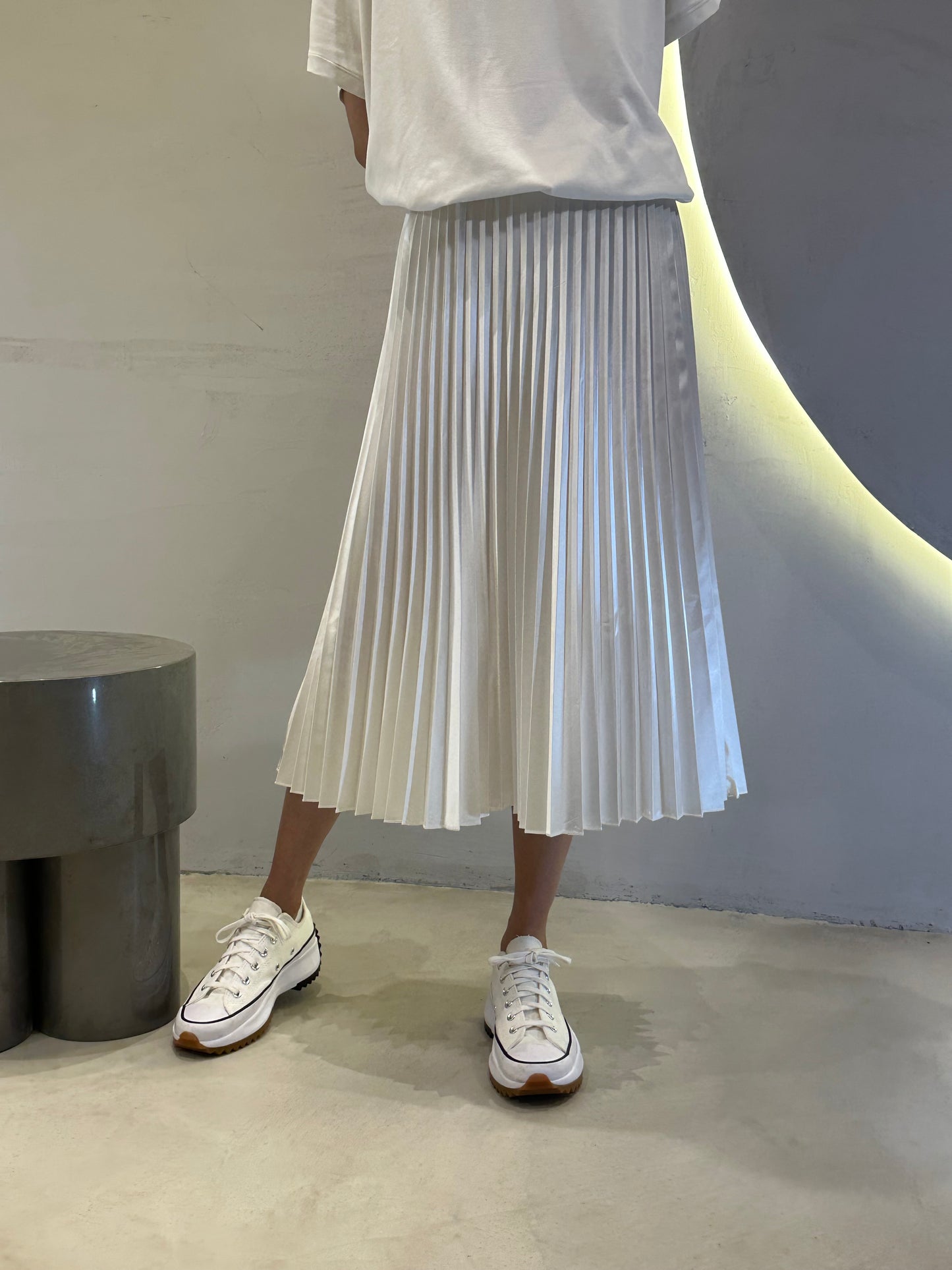 Falda Plisada Blanca Perla