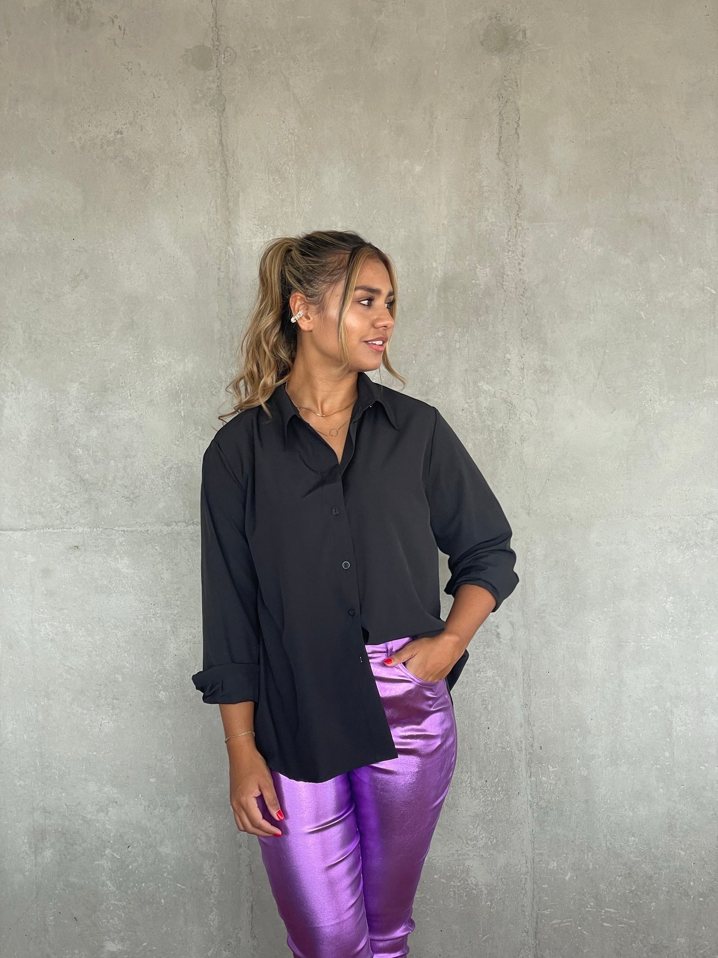 Blusa Fluida Negra