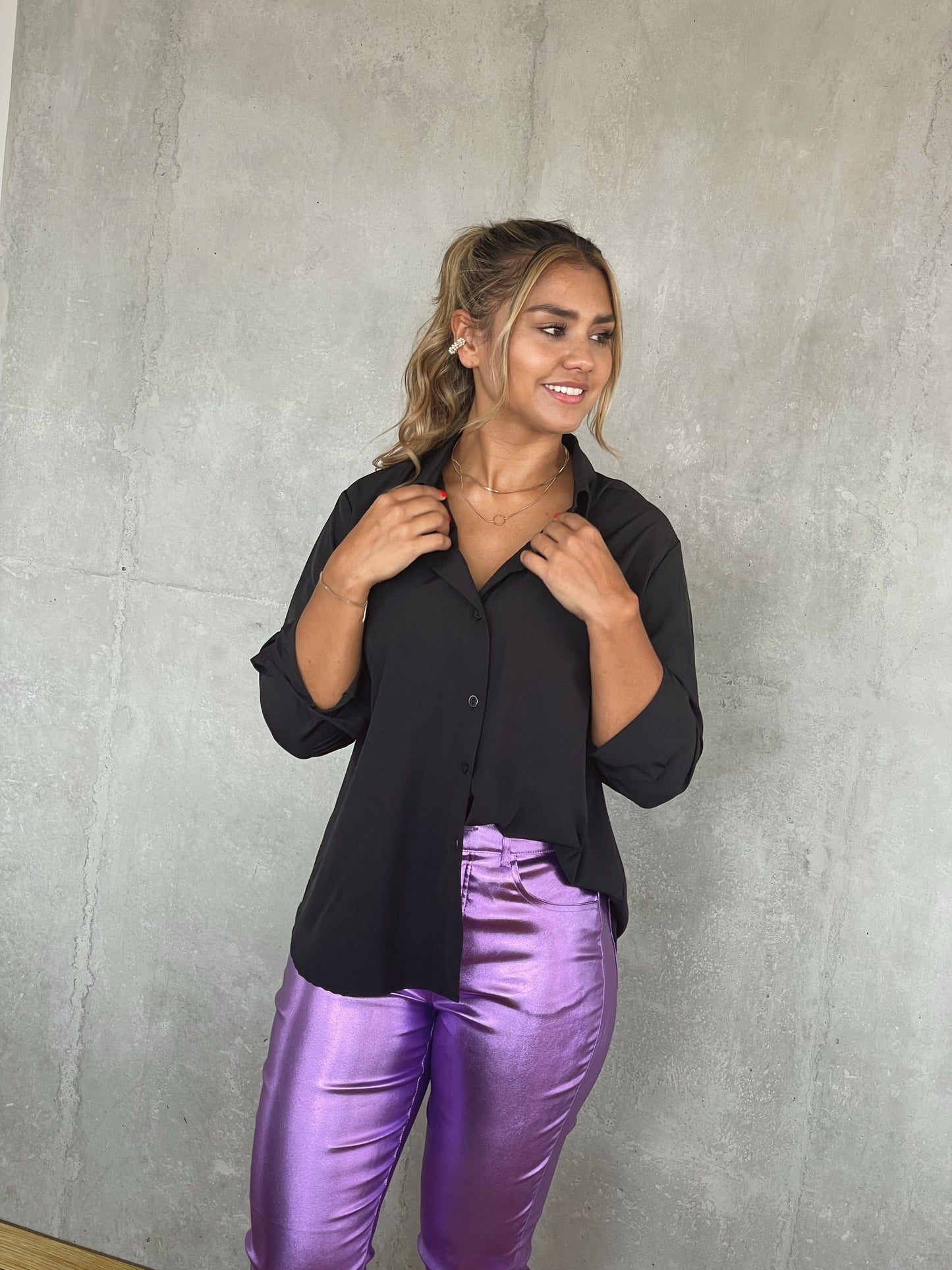 Blusa Fluida Negra
