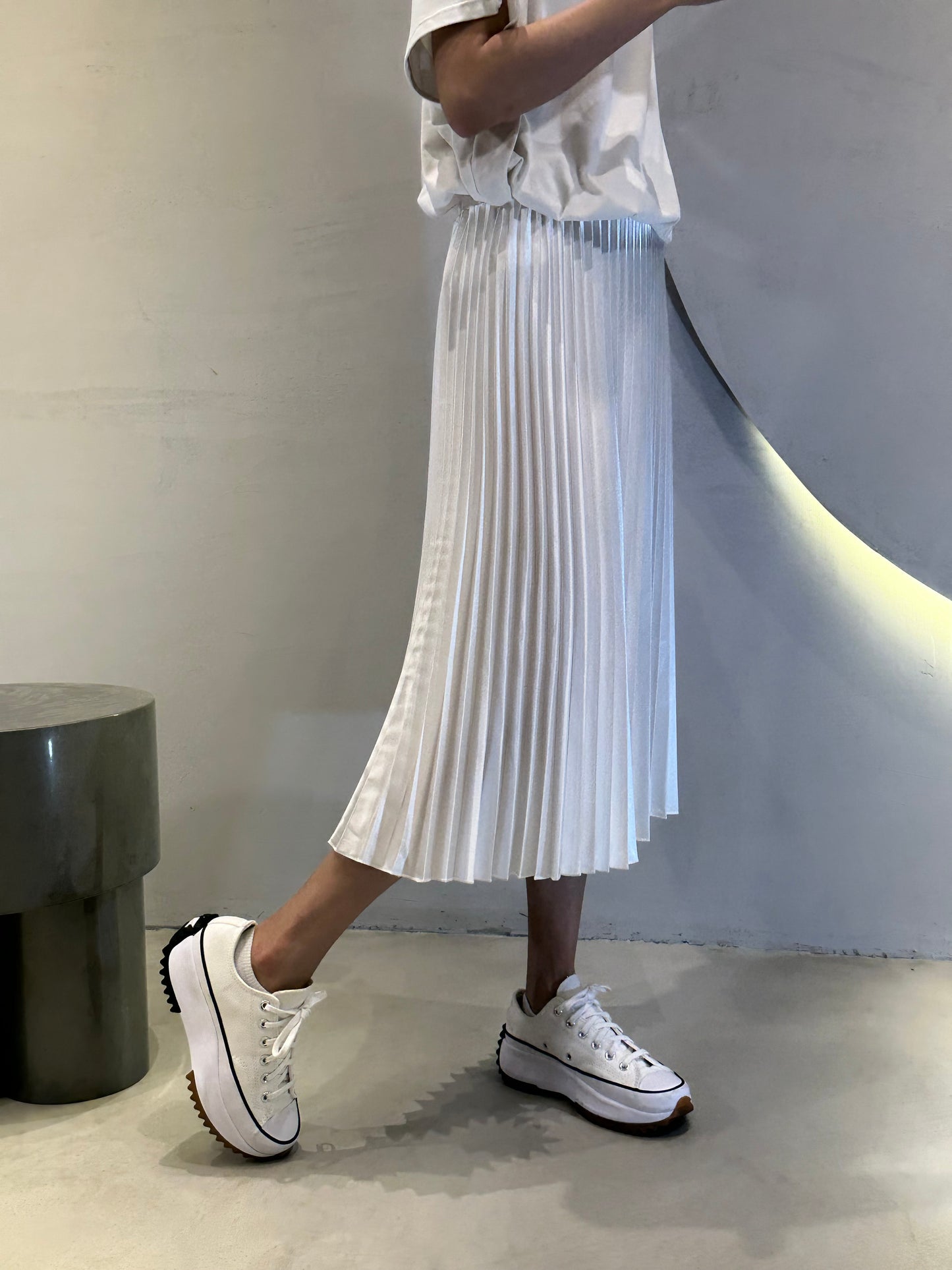 Falda Plisada Blanca Perla