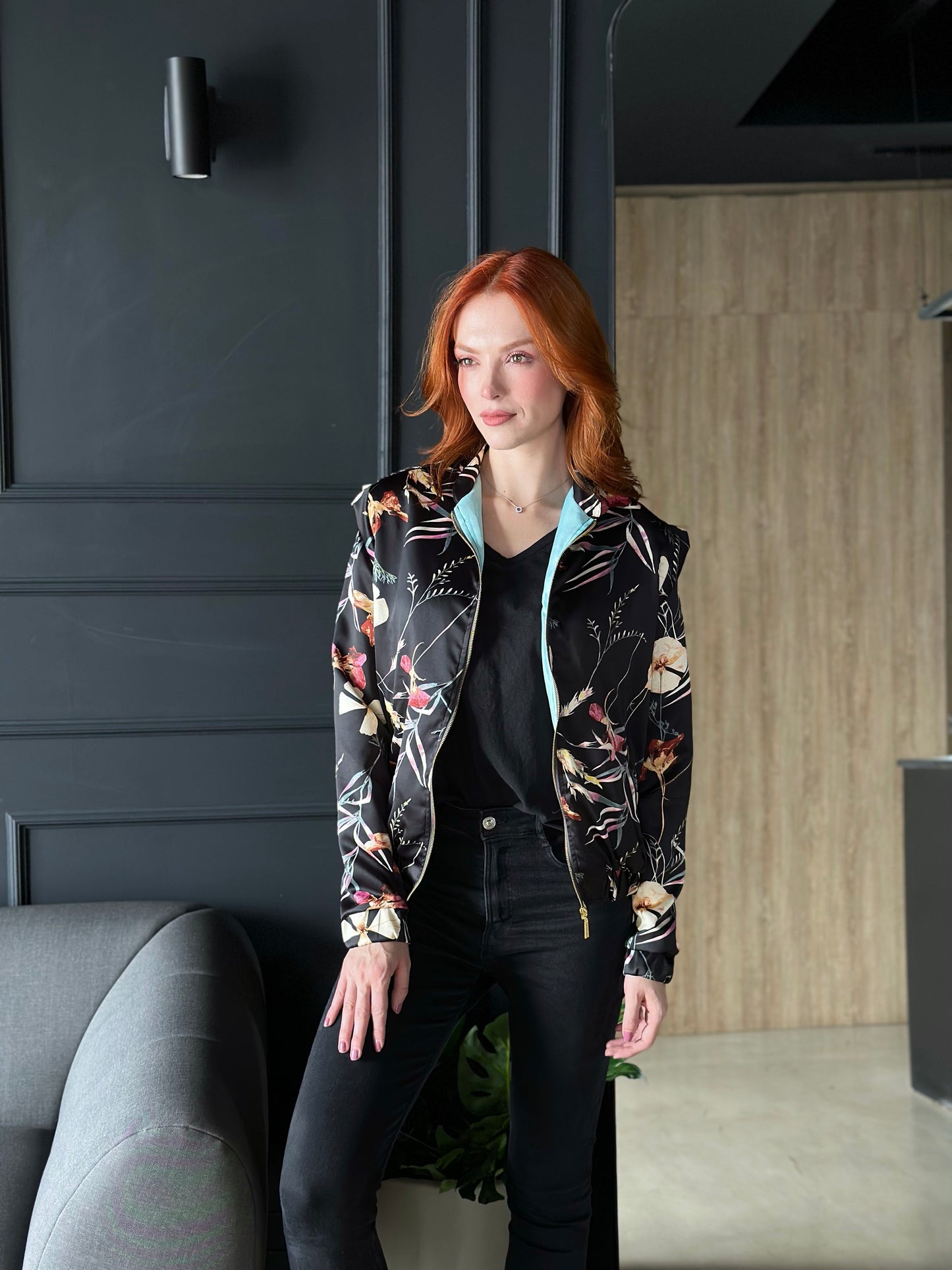 Perfecto Imperfecto Rock Jacket Flores Negras #77 Talla S