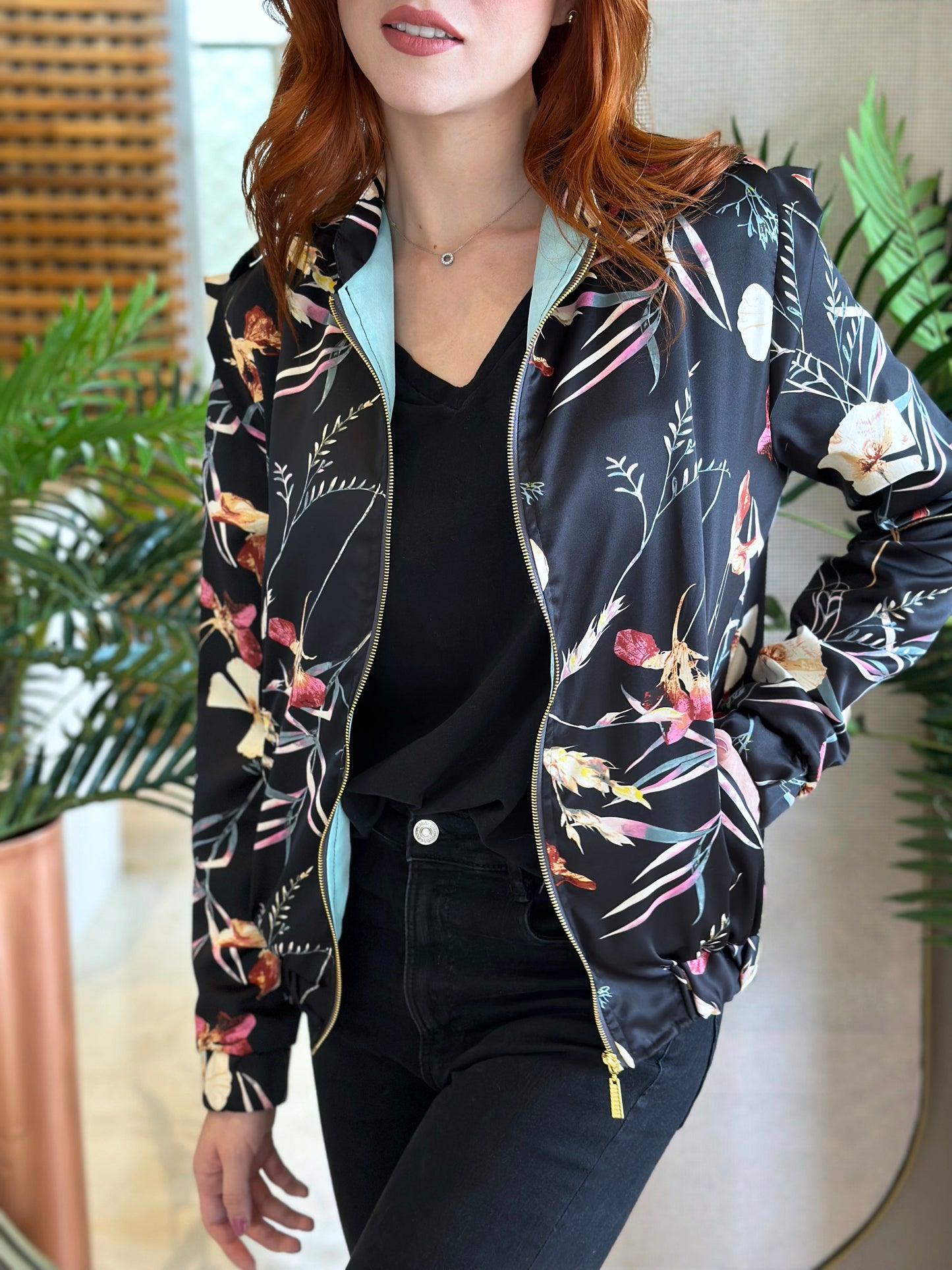 Perfecto Imperfecto Rock Jacket Flores Negras #77 Talla S