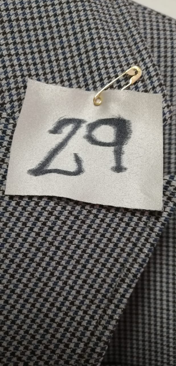 Perfecto Imperfecto Blazer Gallineto Beige, Azul #29 Talla L