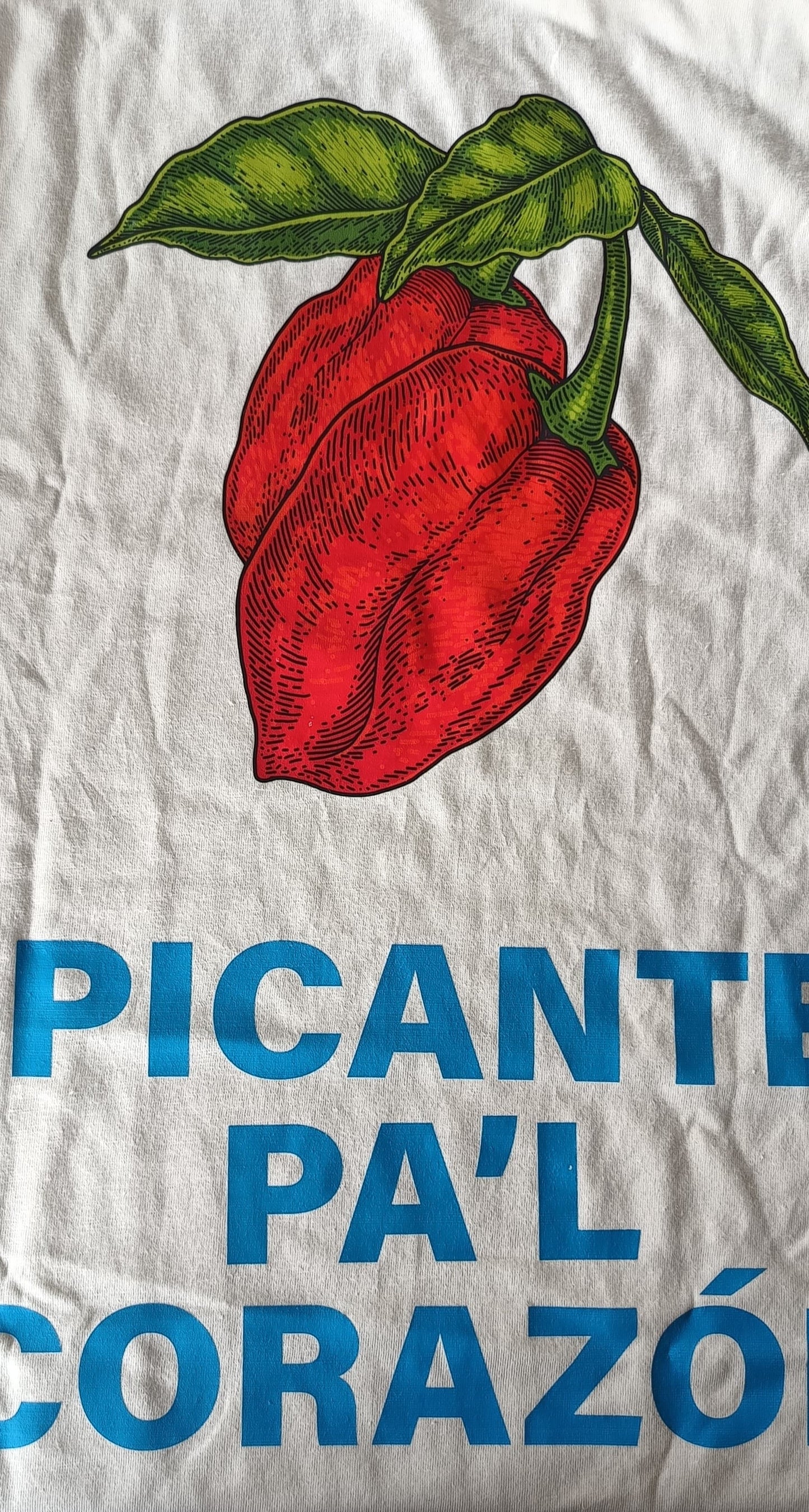 Perfecto Imperfecto Camiseta Oversized Picante Crema Letra Azul Talla Única #343