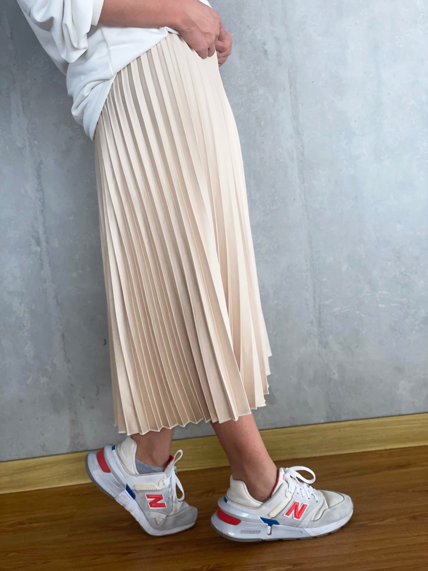Perfecto Imperfecto Falda Plisada Nácar #36 Talla M/L