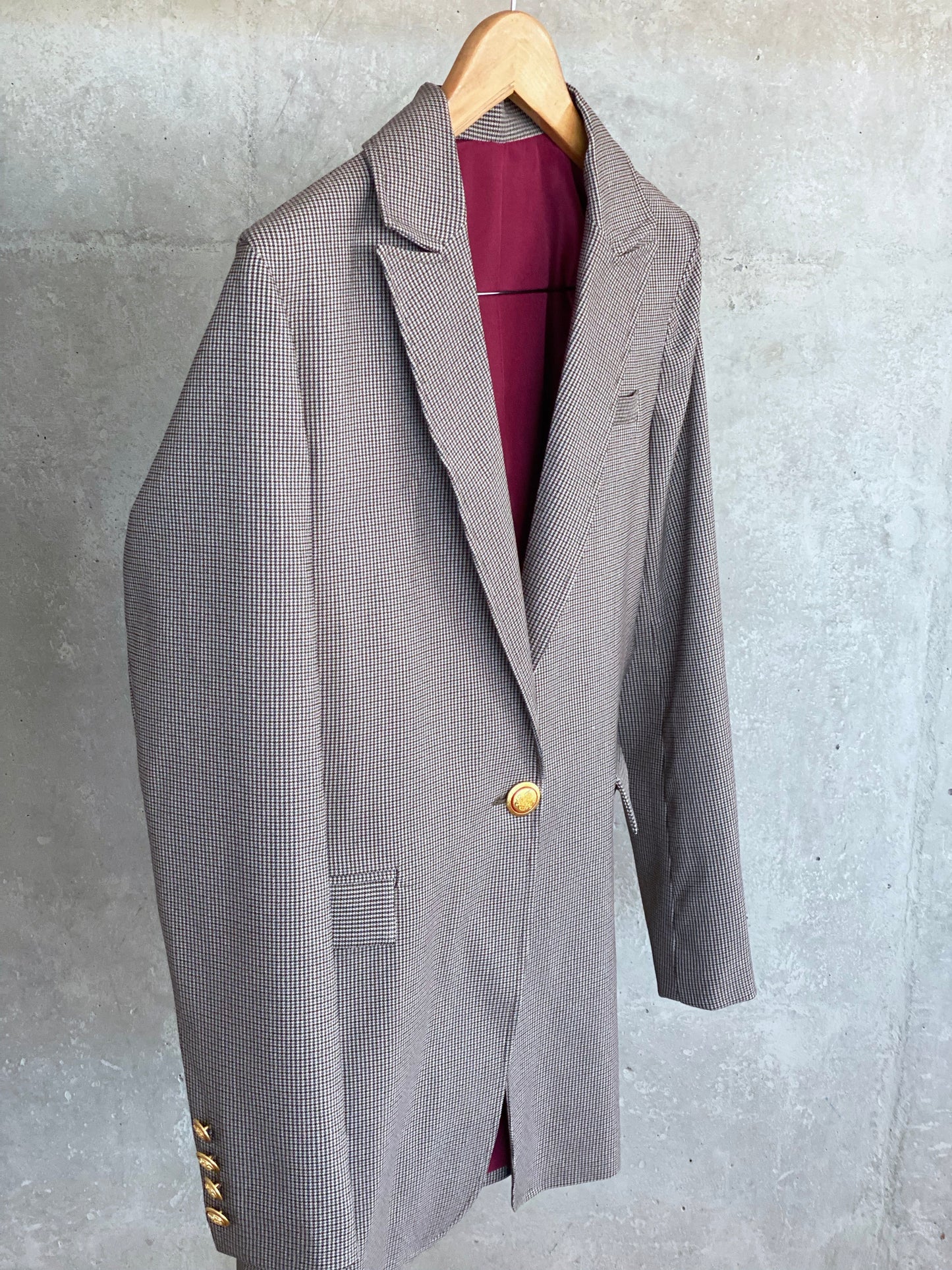 Perfecto Imperfecto Blazer Gallineto Beige/ Azul #15 Talla L