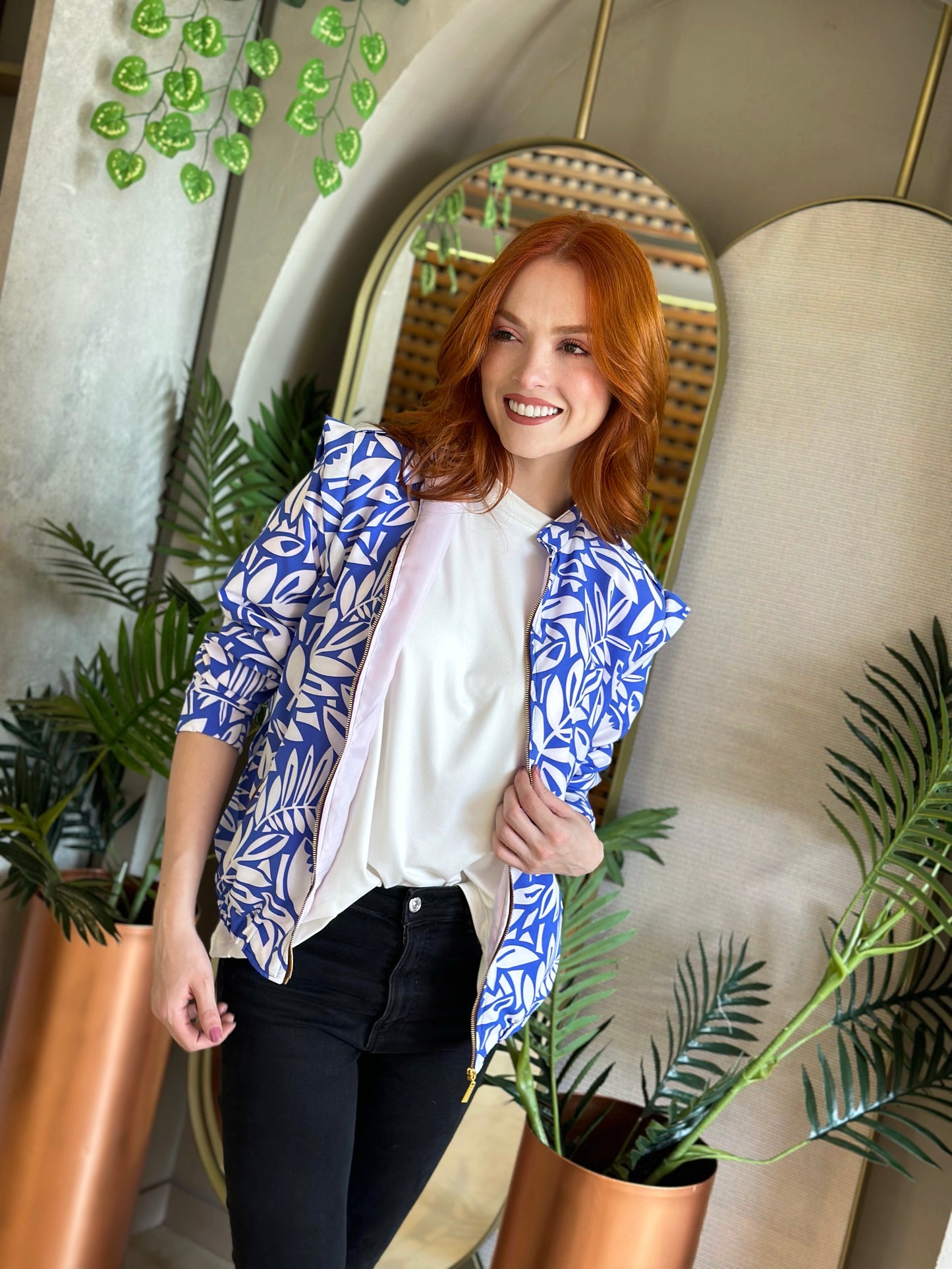 Perfecto Imperfecto Rock Jacket Hojas Azules #70 Talla S