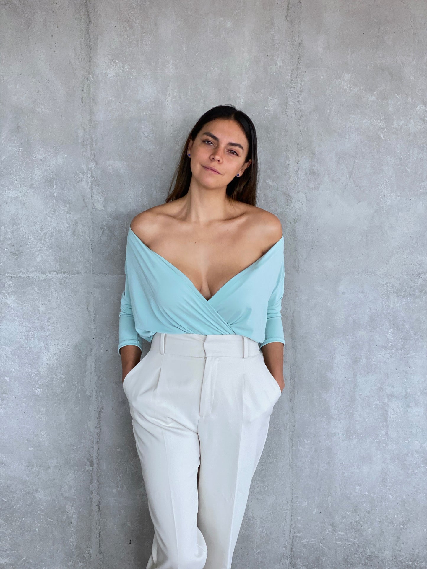 Perfecto Imperfecto Body Escote Cruzado Menta #59 Talla Única