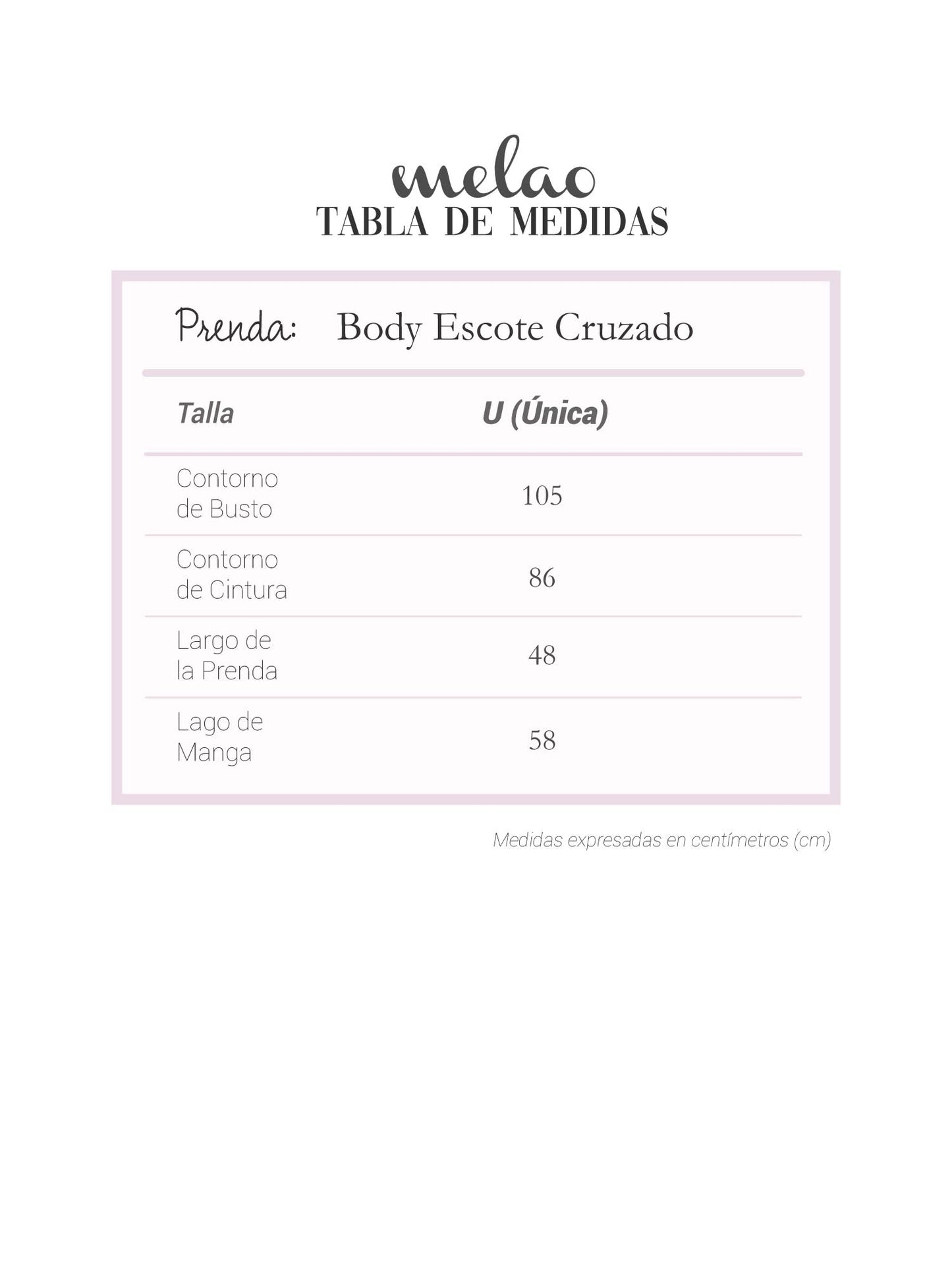 Perfecto Imperfecto Body Escote Cruzado Lila #25 Talla Única