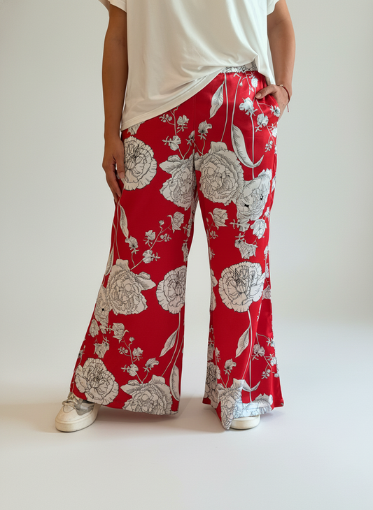 Perfecto Imperfecto Pantalón Palazzo Cherry Talla M #437