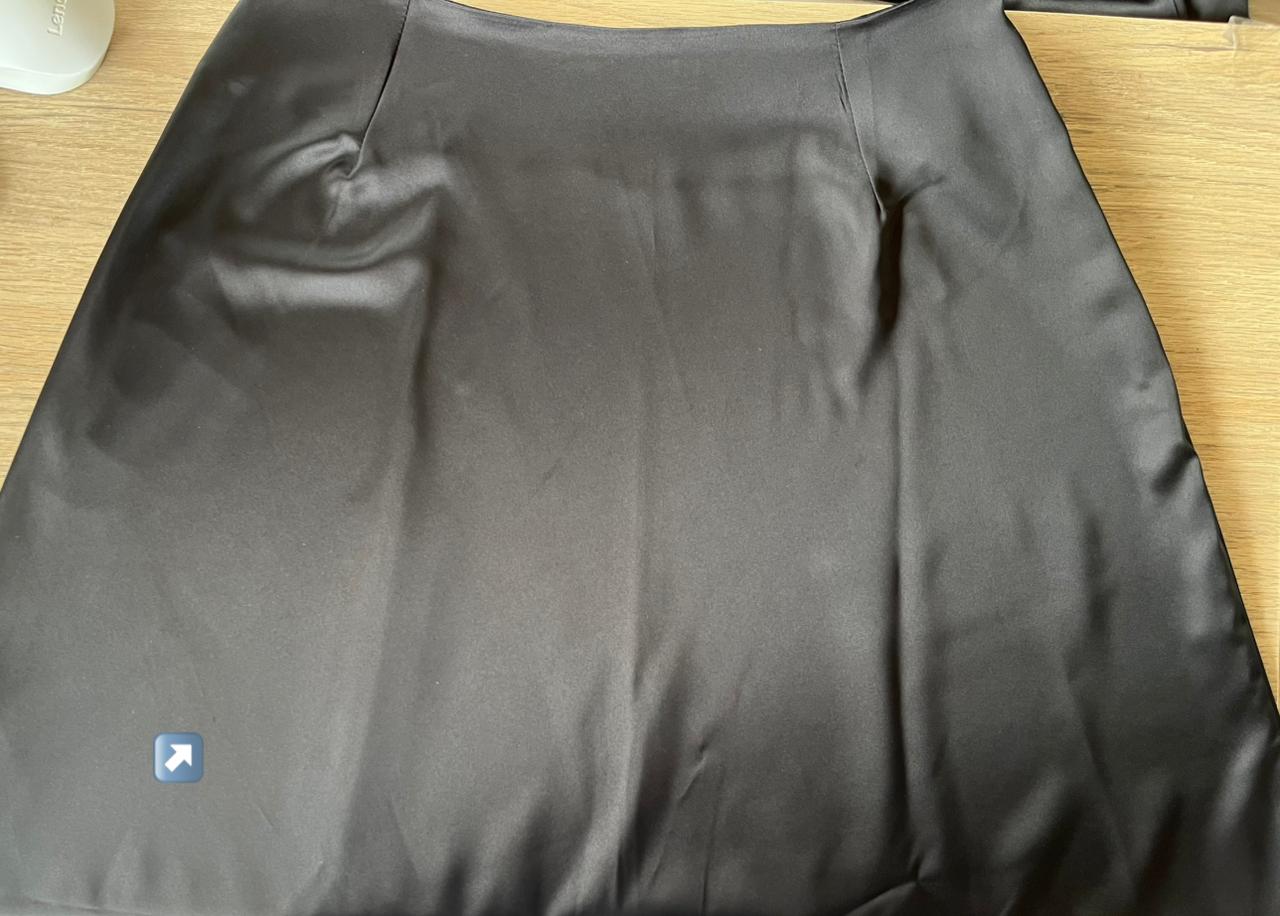Perfecto Imperfecto Falda Lisa Satin Negra Talla M #27
