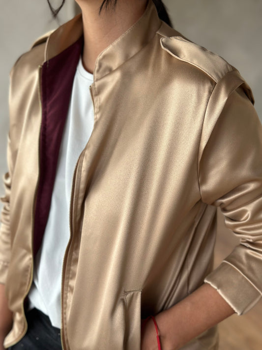 Perfecto Imperfecto Rock Jacket Dorada Talla L #357