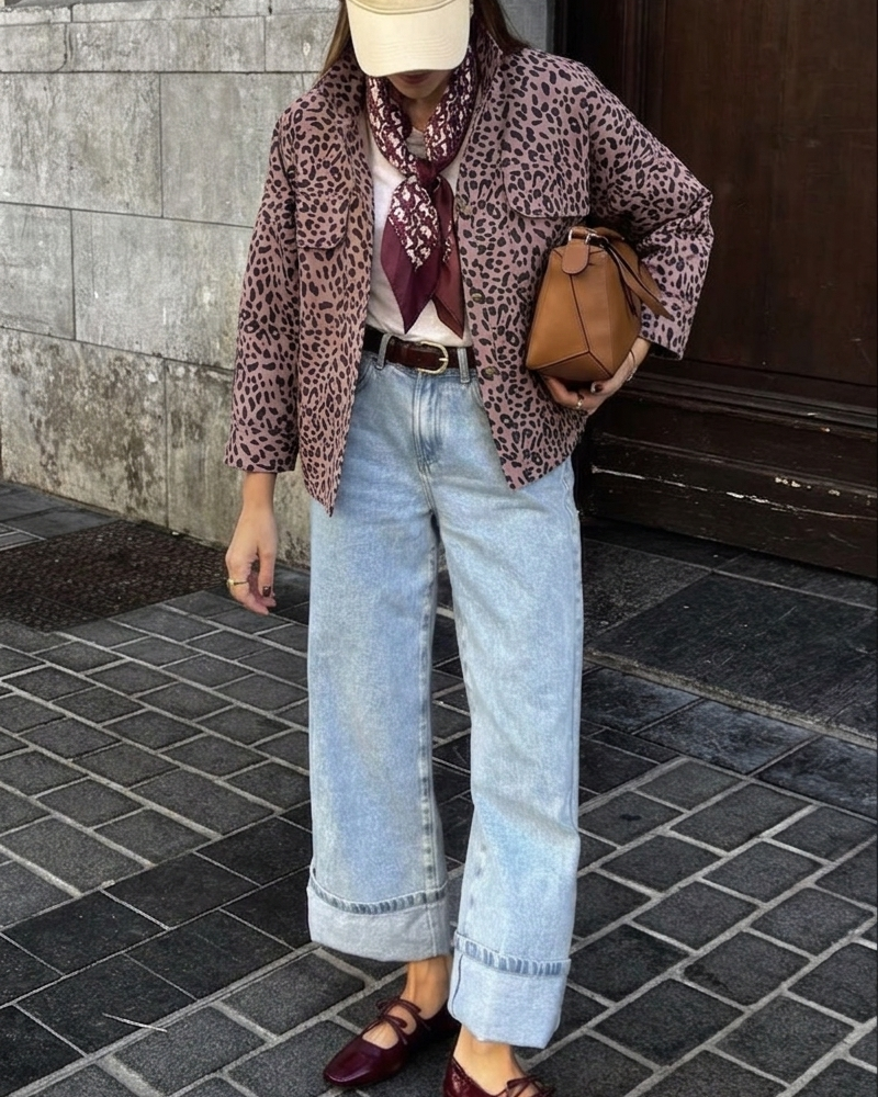 Chaqueta Recta Leopardo