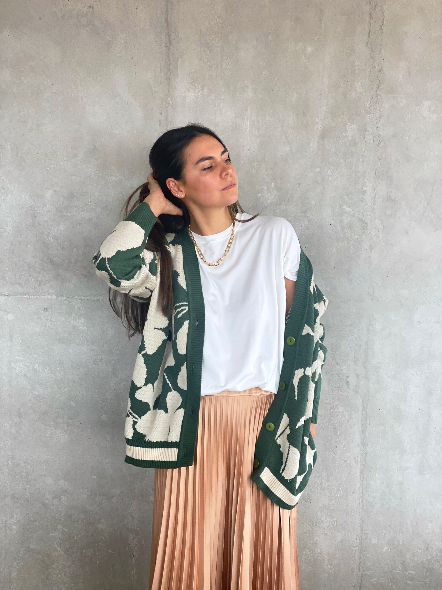 Perfecto Imperfecto Cardigan Melao Verde Talla S/M #449